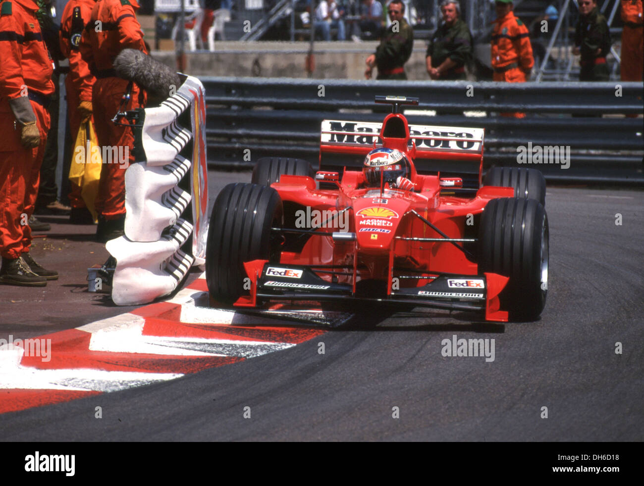 Michael Schumacher in a Ferrari F399 at the Monaco Grand Prix 1999. Stock Photo