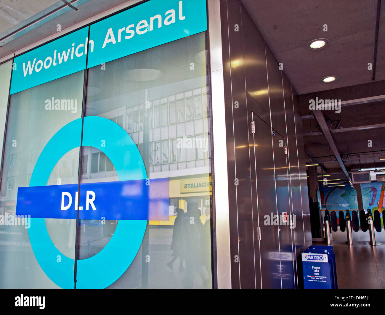 Woolwich Arsenal DLR Station, Woolwich, London, England, United Kingdom Stock Photo