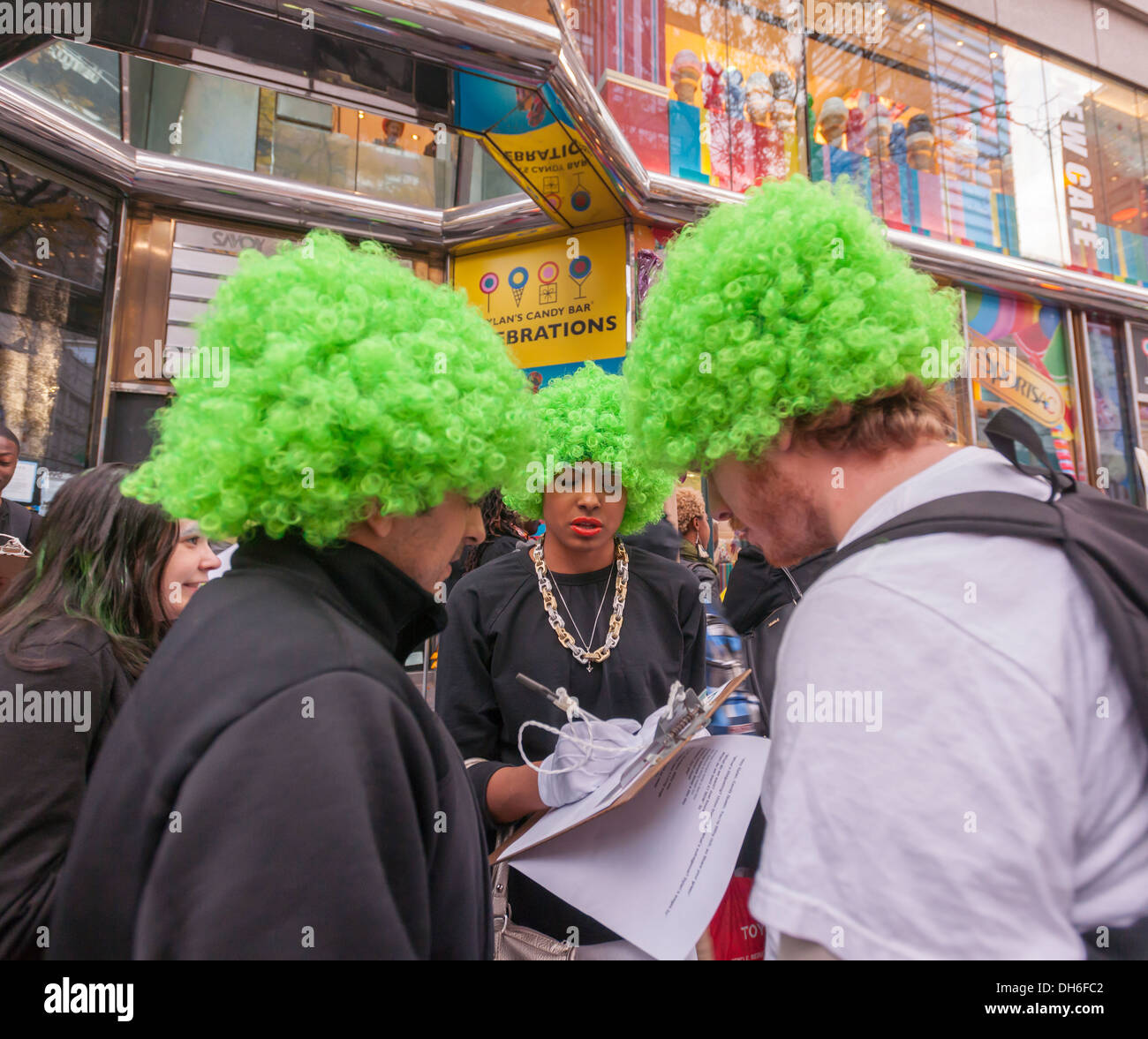Protest in front of Dylan's Candy Bar in the Upper East Side