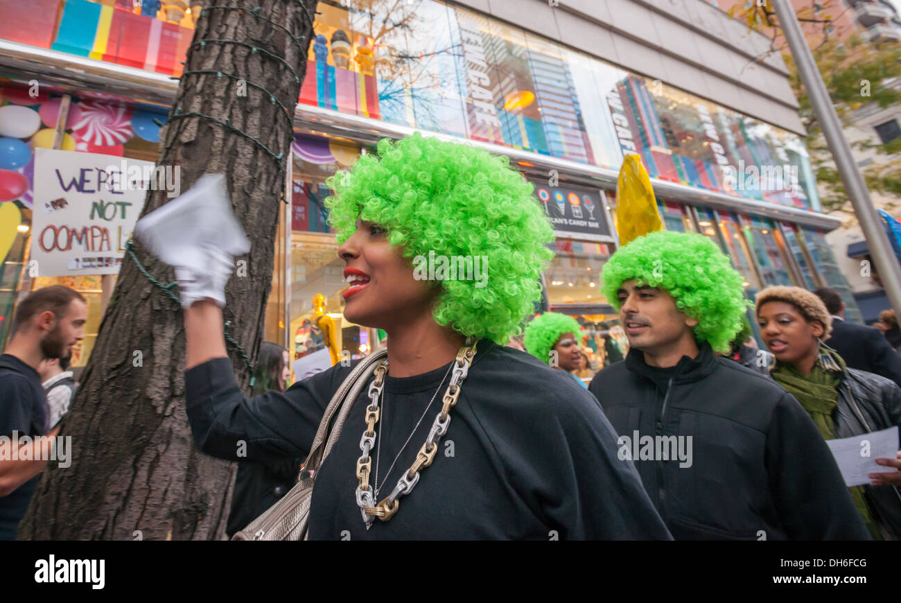 Protest in front of Dylan's Candy Bar in the Upper East Side