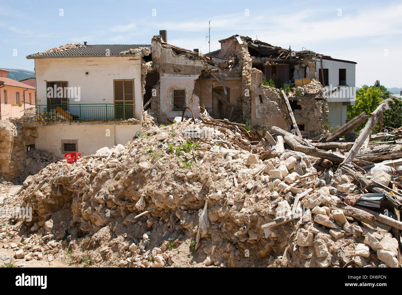 damaged building, earthquake, 06 april 2009, onna village, province of l'aquila, abruzzo, italy, europe Stock Photo