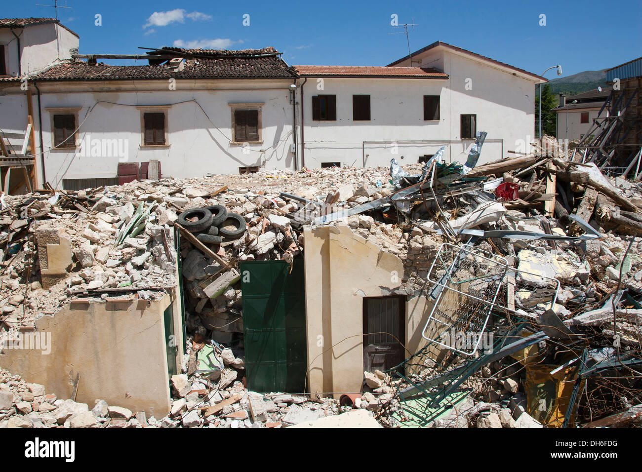 damaged building, earthquake, 06 april 2009, onna village, province of l'aquila, abruzzo, italy, europe Stock Photo