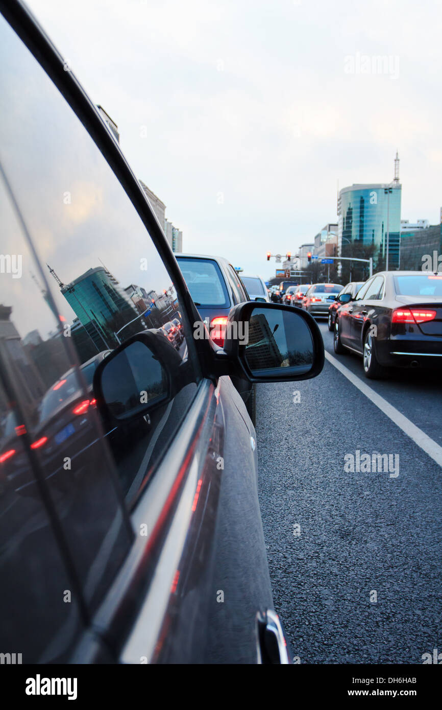 The traffic jam, Beijing,China Stock Photo