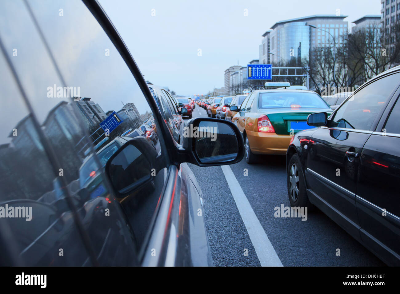 The traffic jam, Beijing,China Stock Photo