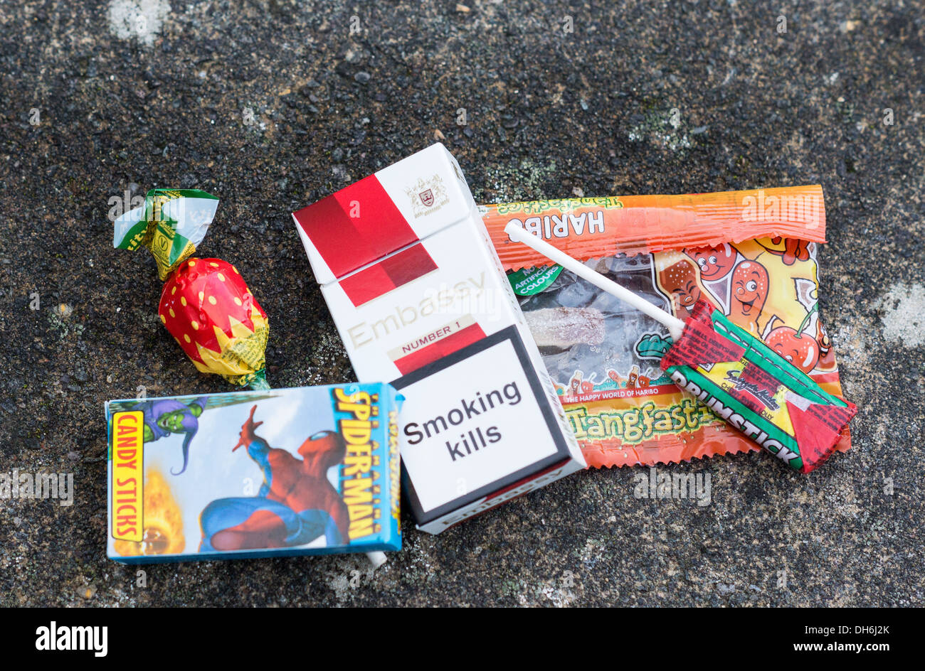Packet Of 10 Cigarettes With Sweets Stock Photo Alamy