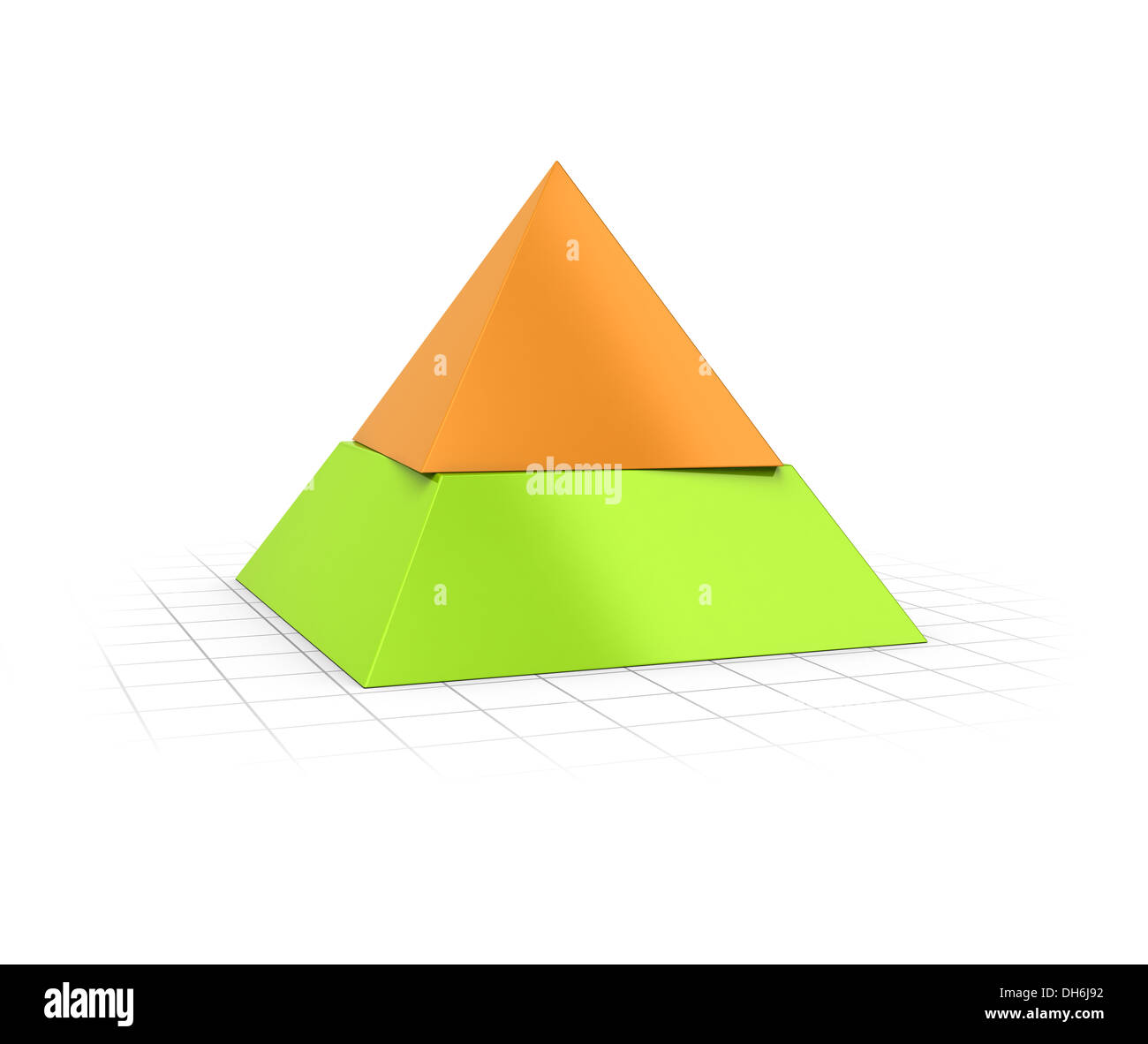 Conceptual 3D render of a two layers pyramid over perspective ...