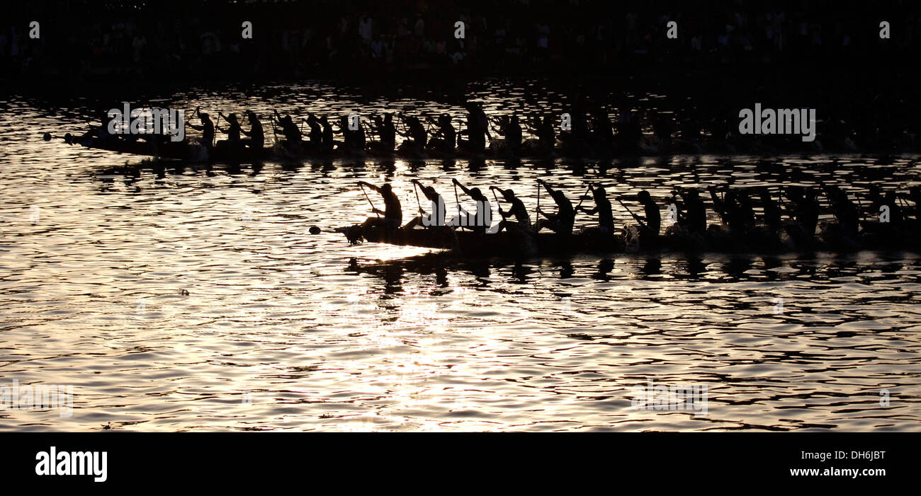 Chundan Vallams at the Nehru Snake Boat race Stock Photo