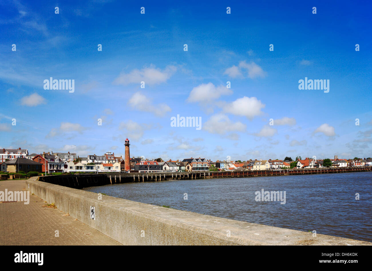 A view of the quayside from the South Pier at GorlestononSea, Norfolk