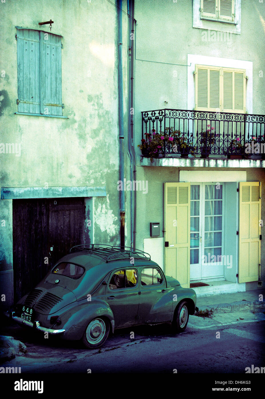 Classic retro Renault 4CV in Arles street, Provence, France Stock Photo