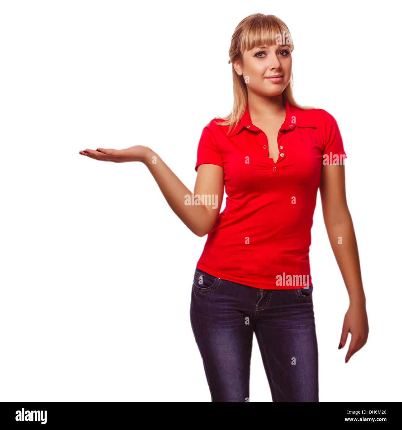 red t shirt blue jeans