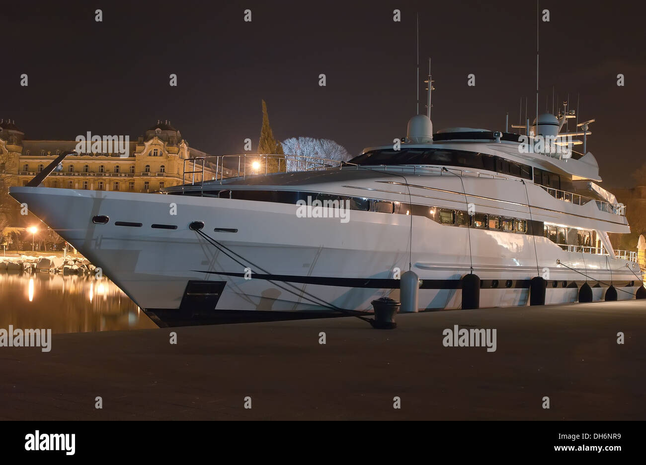 modern luxury yacht in the night Stock Photo