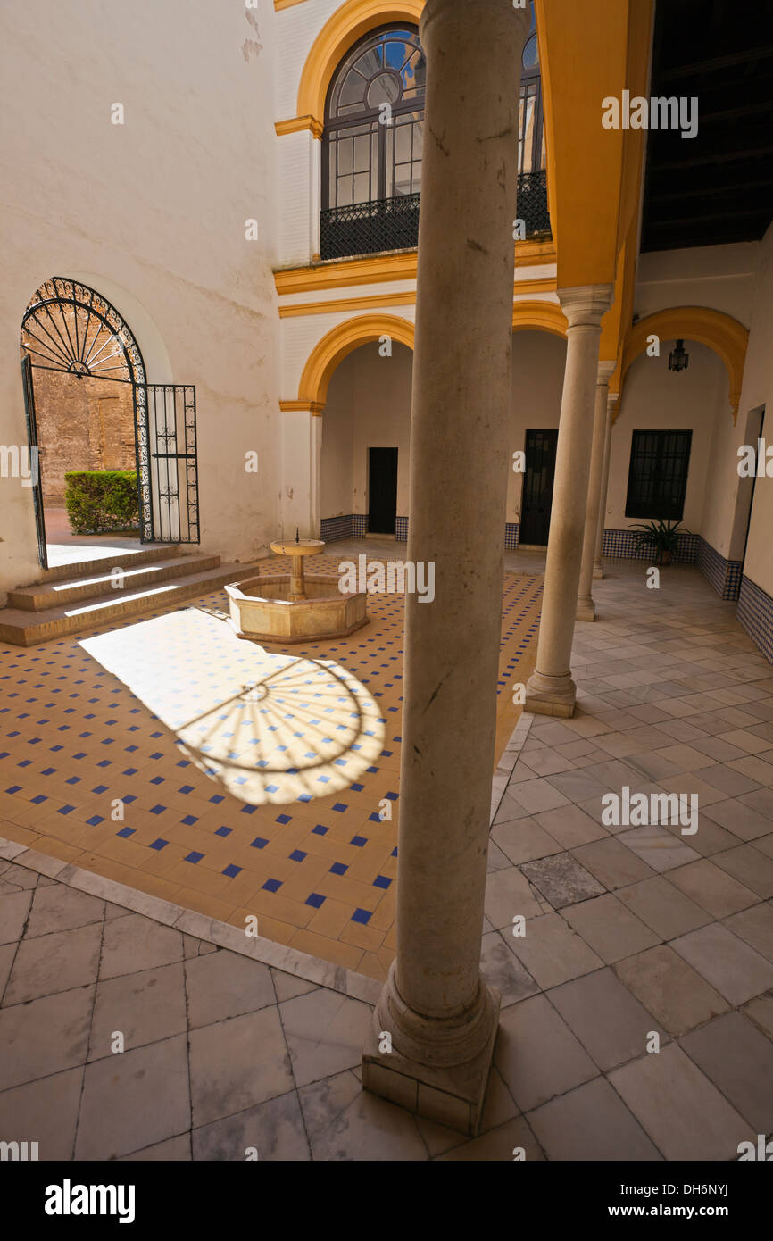 Gateway to the yard at Real Alkazar of Seville, Spain Stock Photo