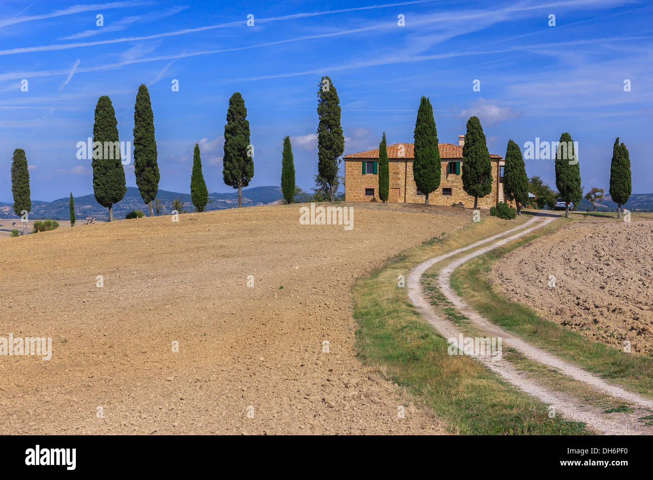 House with the famous Cypress trees in the heart of the Tuscany, near ...