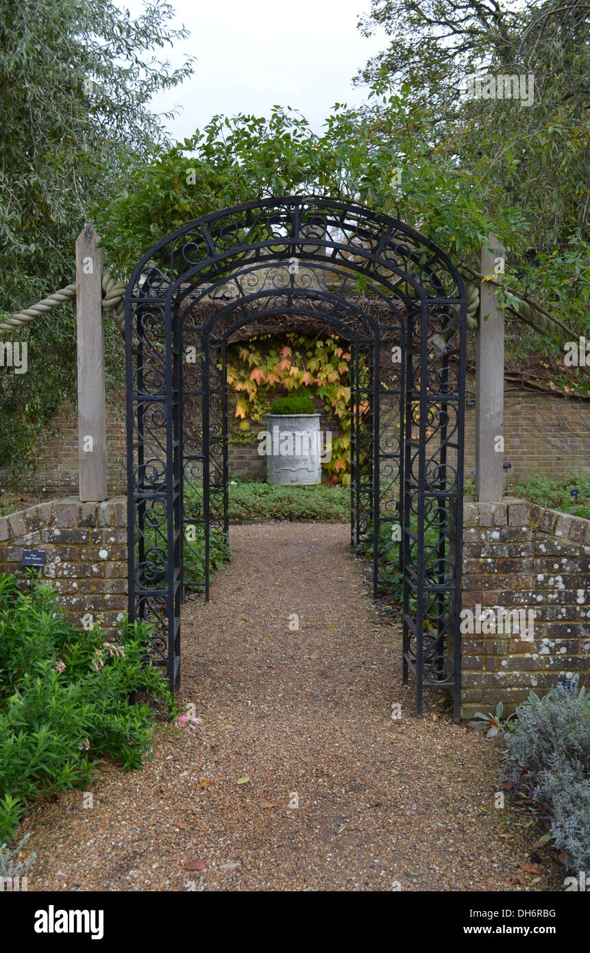 Misty weather morning fog dew through arch secret garden dreamy view scene  Stock Photo - Alamy