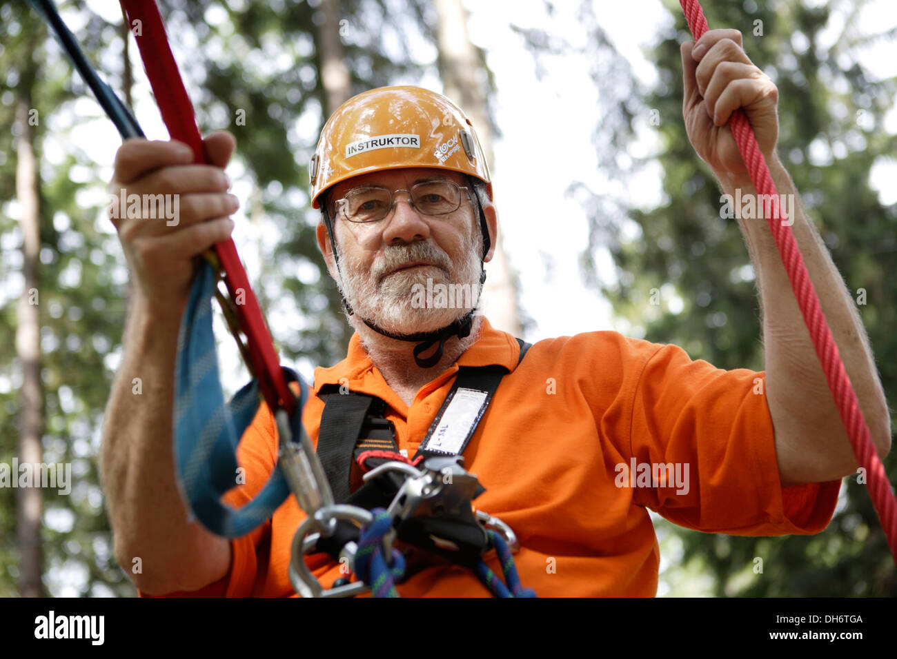 Portrait of a ropes course instructor Stock Photo