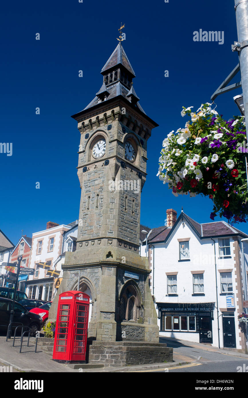 Knighton Clock Tower Powys Mid Wales UK Stock Photo