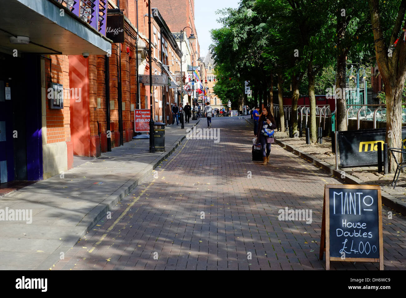 Canal Street in Manchester's 'Gay Village' Manchester City Centre. Stock Photo