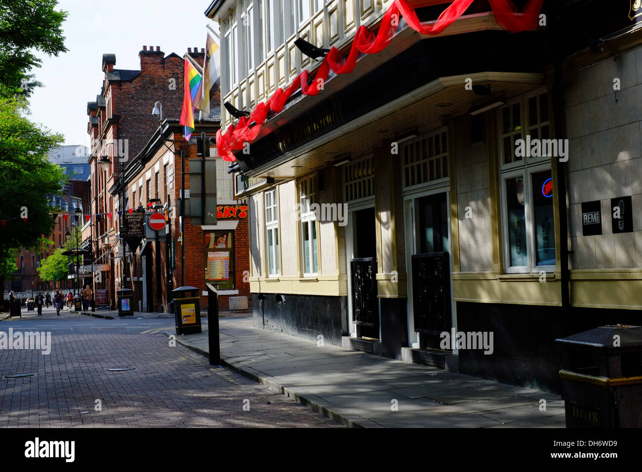 Canal Street in Manchester's "Gay Village" Manchester City Centre Stock