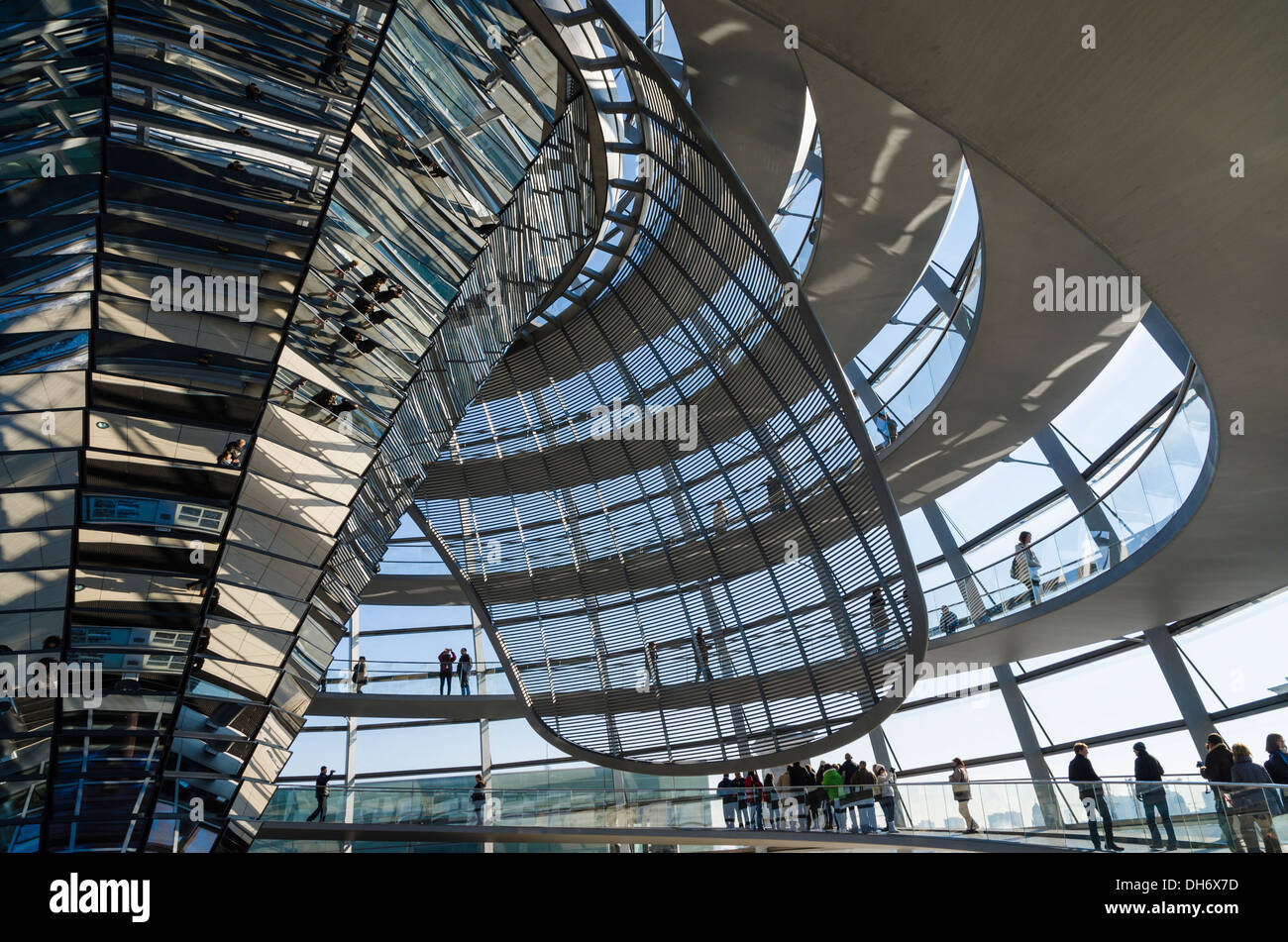 Architectural details of Reichstag dome in Berlin Stock Photo