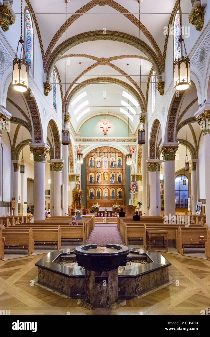 Interior of St Francis Cathedral, Santa Fe, New Mexico, USA Stock Photo