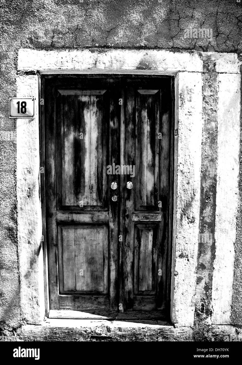 Wooden door Black and White Stock Photos & Images - Alamy