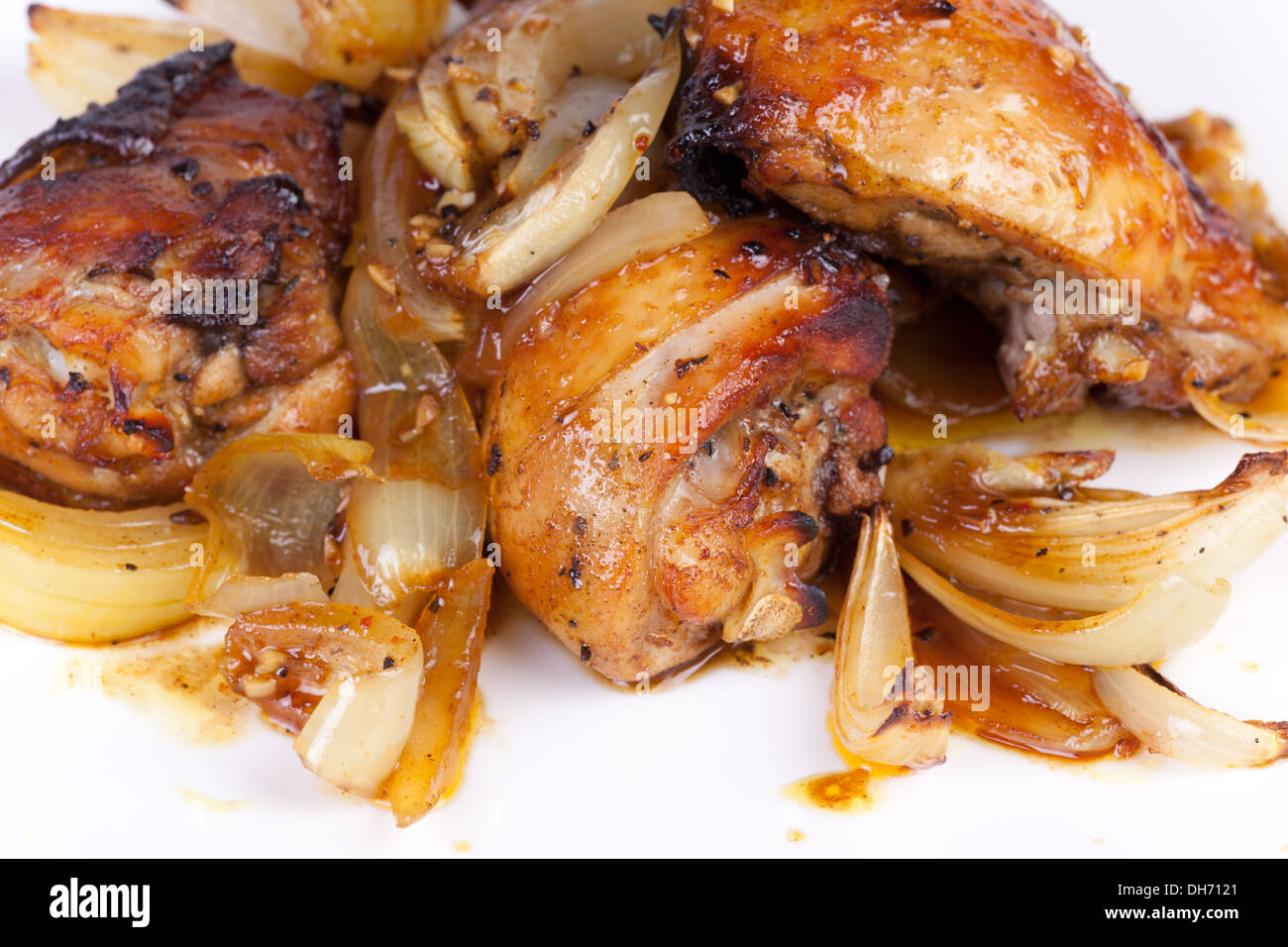 roasted chicken drumsticks with onion gravy Stock Photo 62234761 Alamy