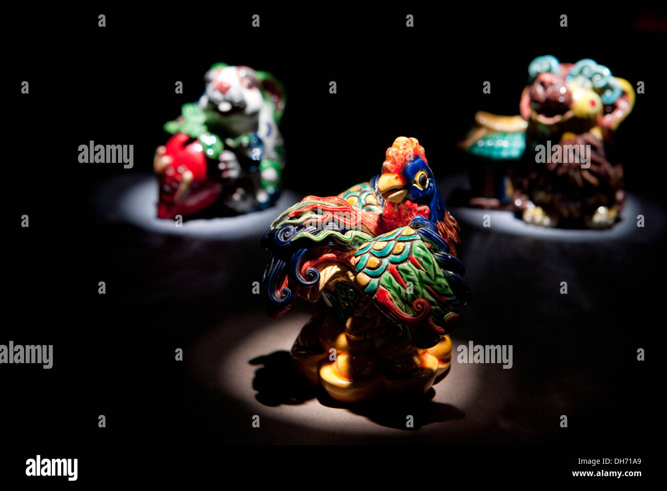 Traditional sculpture of Chinese zodiac sign, Rooster Stock Photo