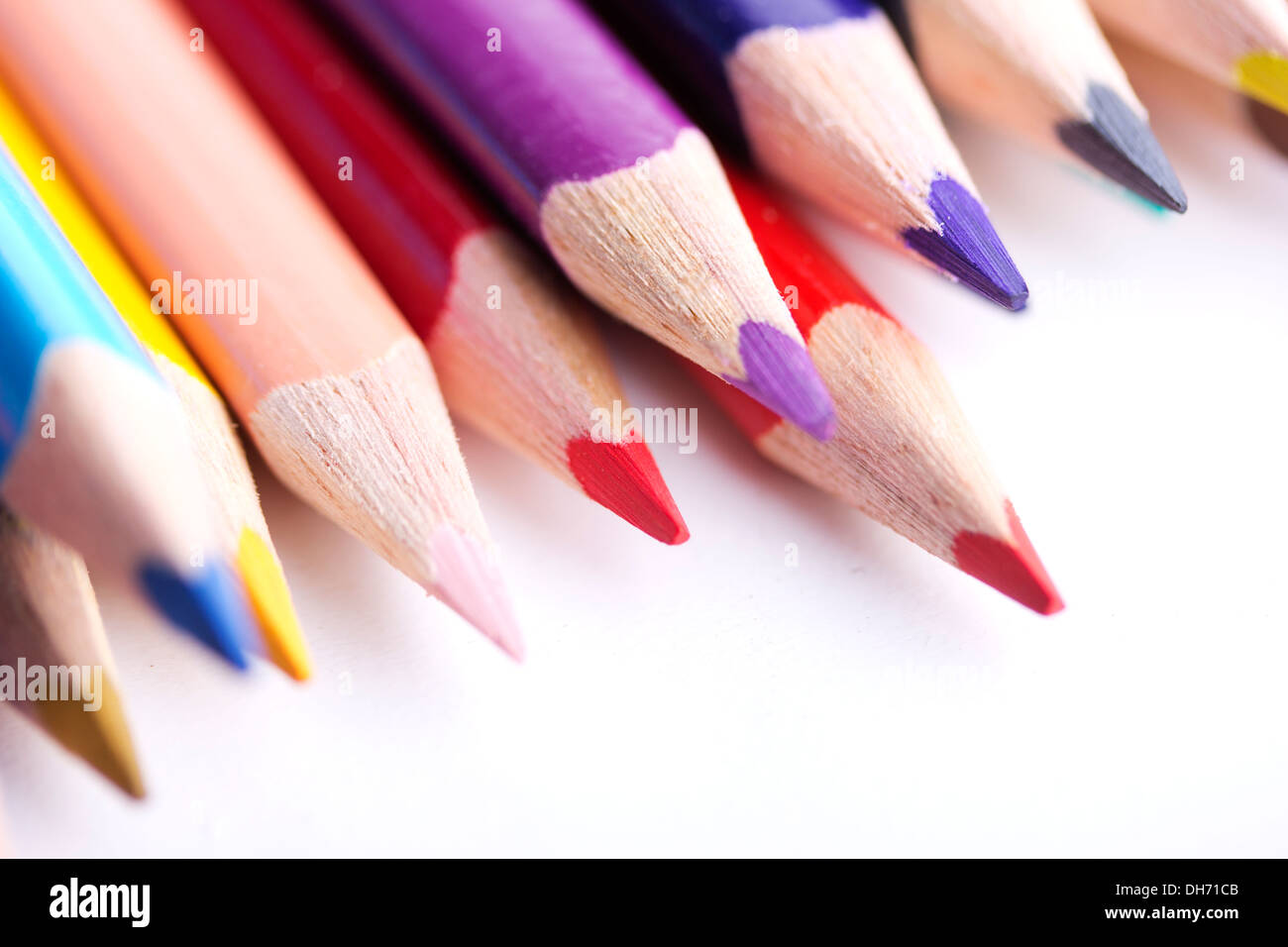 colored pencils, isolated on a white background Stock Photo