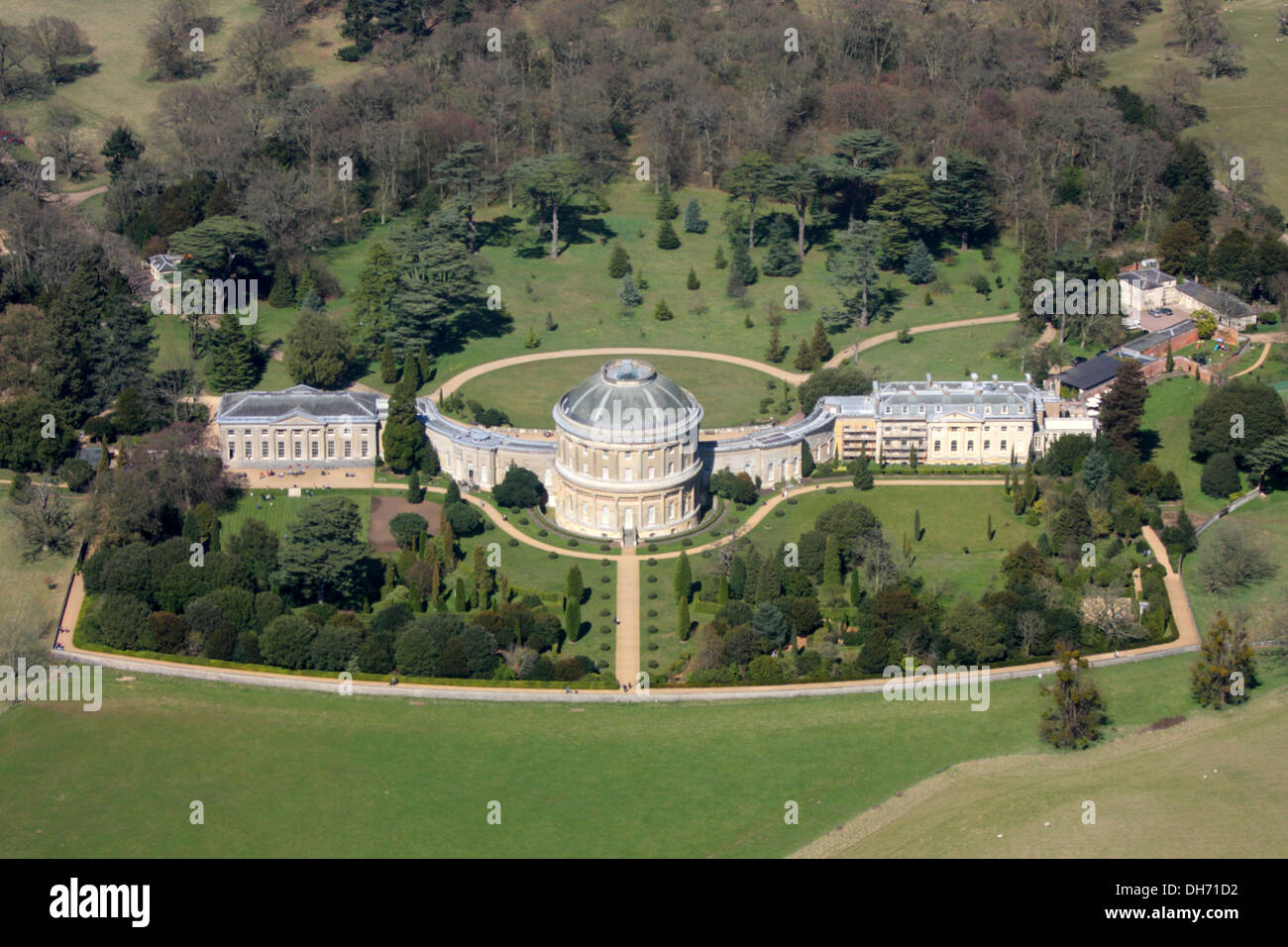 Aerial View of Ickworth House, near Bury Saint Edumds, Suffolk Stock