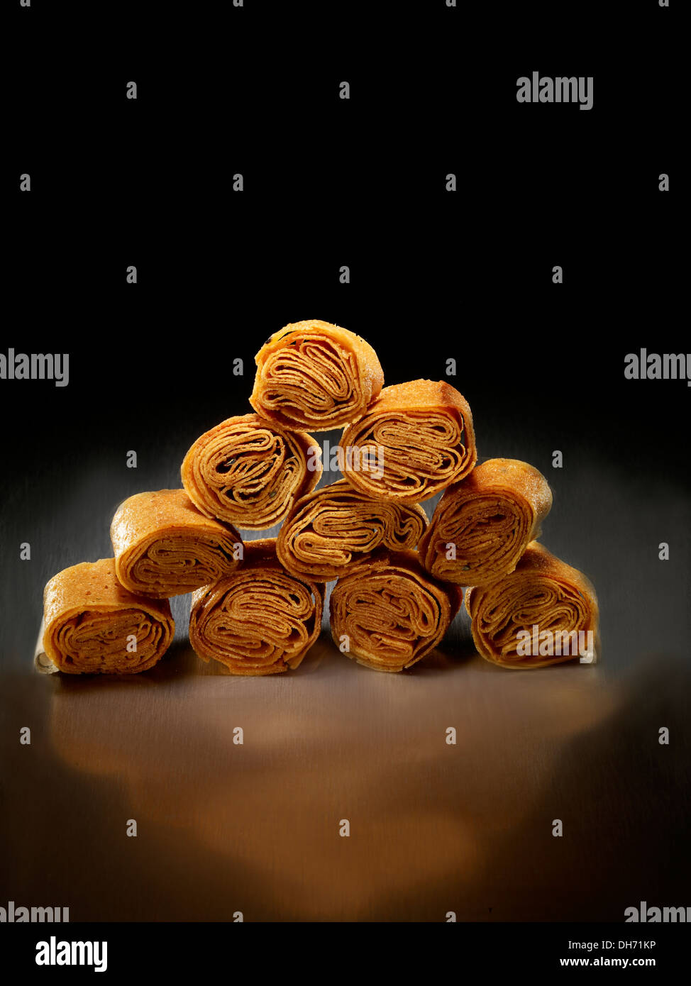 Chinese snack, fried tofu rolls Stock Photo Alamy