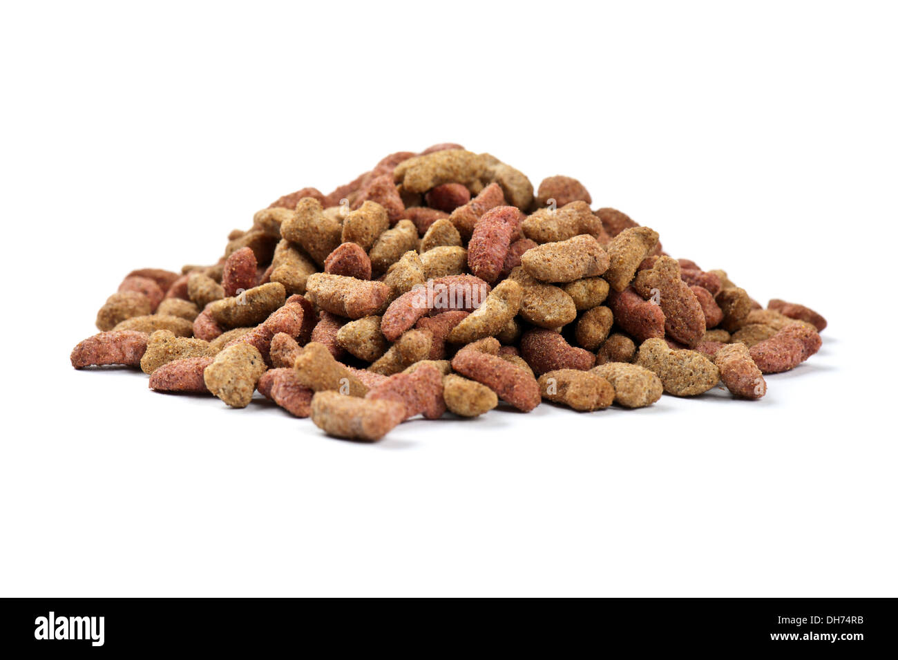 Cat dried food isolated on white background Stock Photo