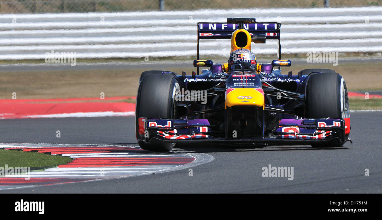 Sebastian Vettel of Red Bull Racing during the 3rd day of the F1 young driver/tyre test at the Silverstone Circuit. Stock Photo