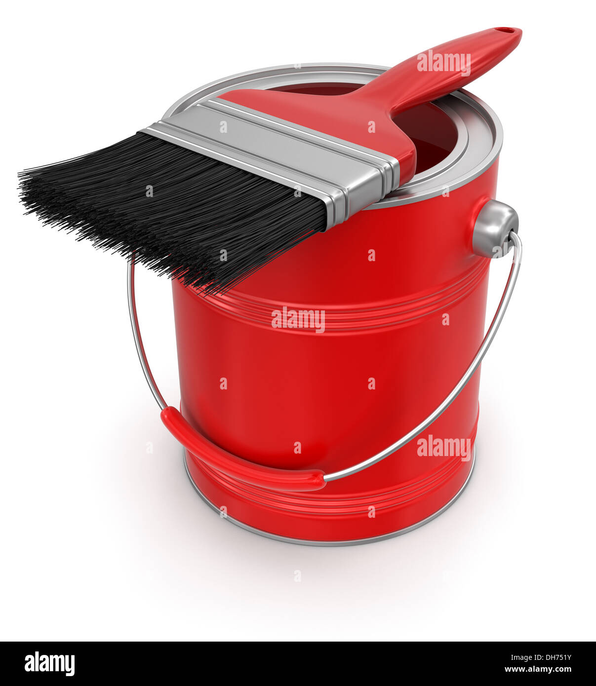 Paint can with brush (clipping path included Stock Photo Alamy
