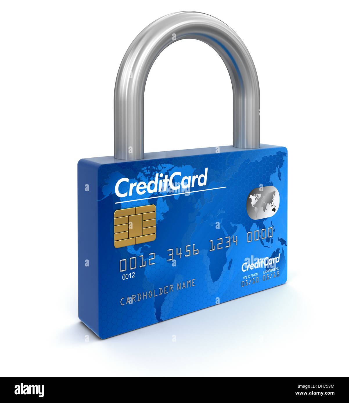 Credit Card lock (clipping path included Stock Photo Alamy