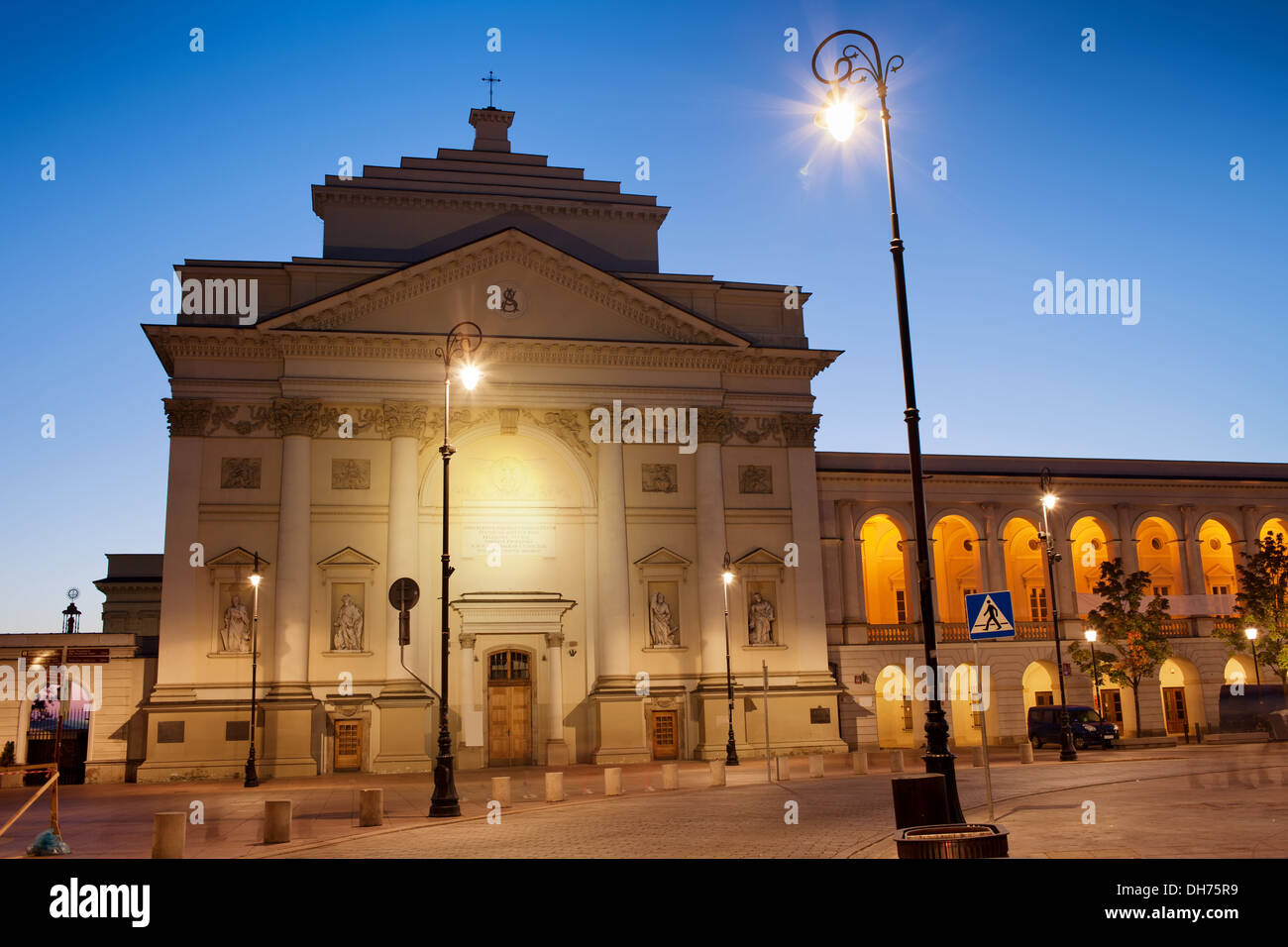 St Anne Church at dawn in Warsaw, Poland. Stock Photo