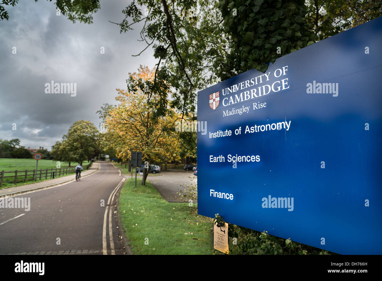 Entrance road to the Institute of astronomy and Earth Sciences at Cambridge university, England. Stock Photo