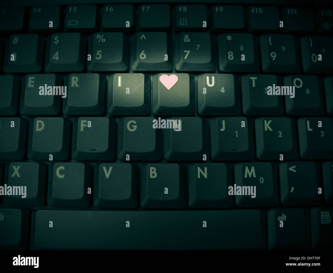 Computer keyboard letters expressing i love you stock photo alamy