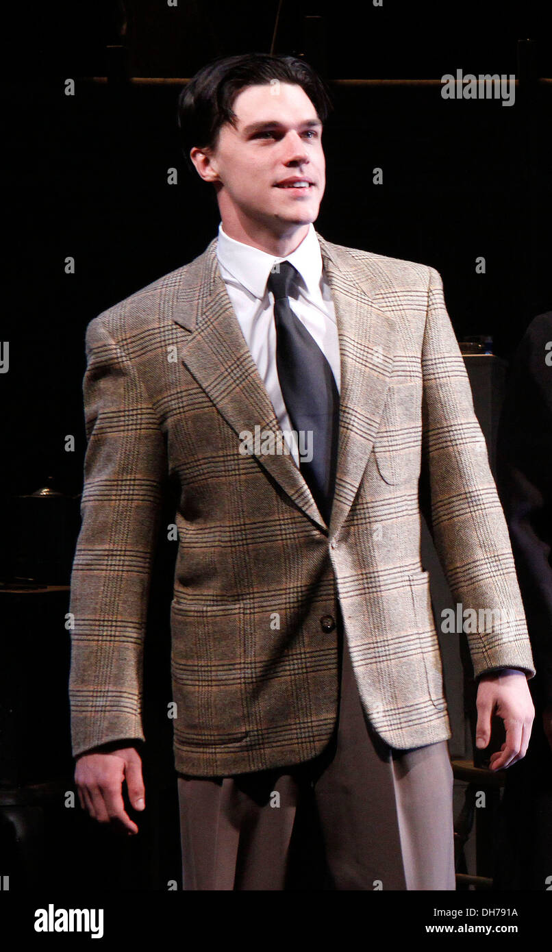 Finn Wittrock Broadway opening night curtain call for 'Death Of A Salesman' at Ethel Barrymore Theatre New York City USA - Stock Photo