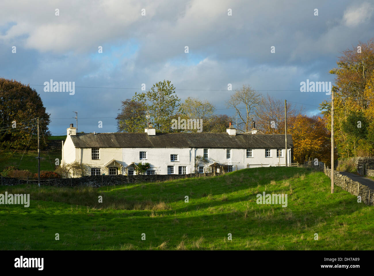 Houses in the village of Outgate, South Lakeland, Lake District National Park, Cumbria, England UK Stock Photo