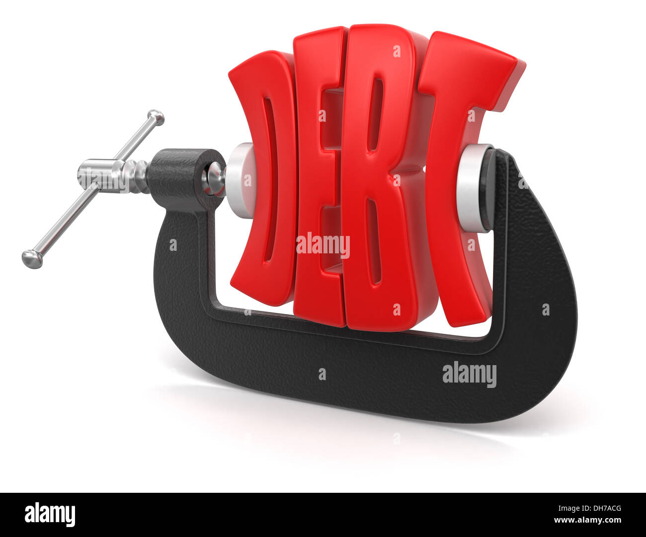 debt in clamp (clipping path included Stock Photo Alamy