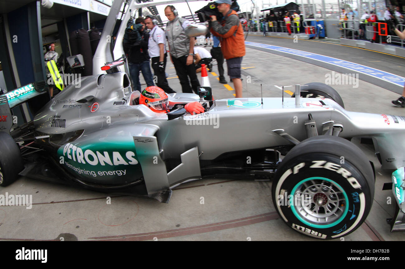 Michael Schumacher Mercedes-GP F1 Team n mula One Grand Prix - Practice Melbourne  - 16.03.12 Stock Photo