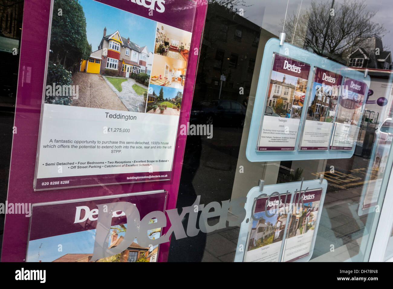 Dexters Estate Agent shop window in Teddington, London Stock Photo Alamy