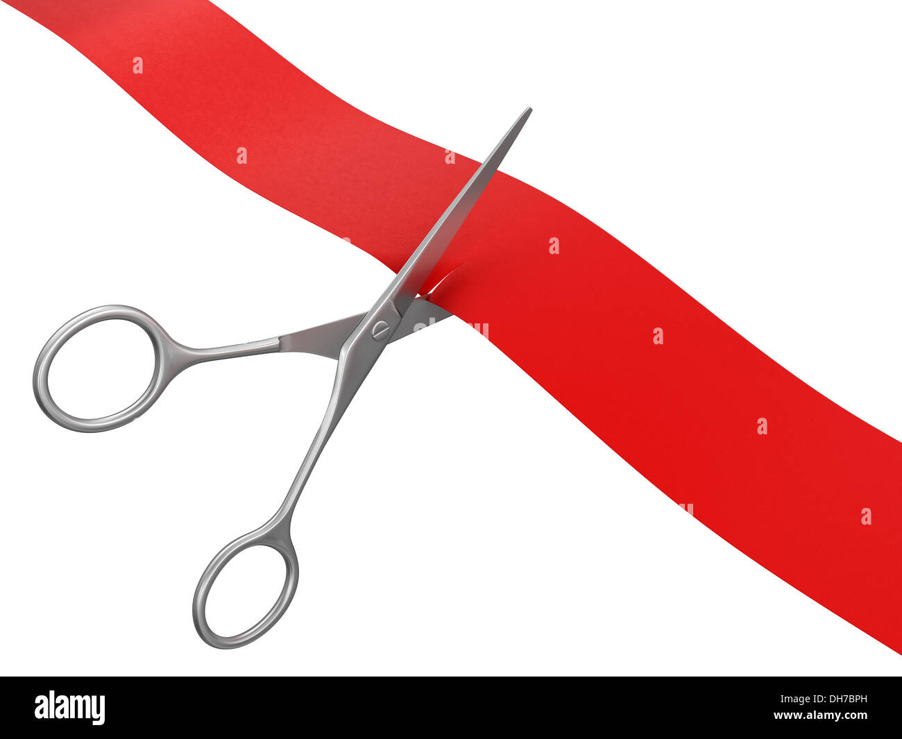 Scissors and Ribbon (clipping path included Stock Photo - Alamy
