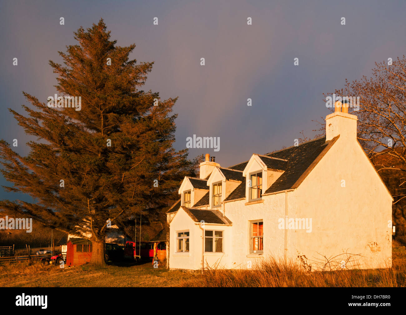 A cottage at Airor on the remote Knoydart Peninsula, Highland Region, Scotland, UK Stock Photo