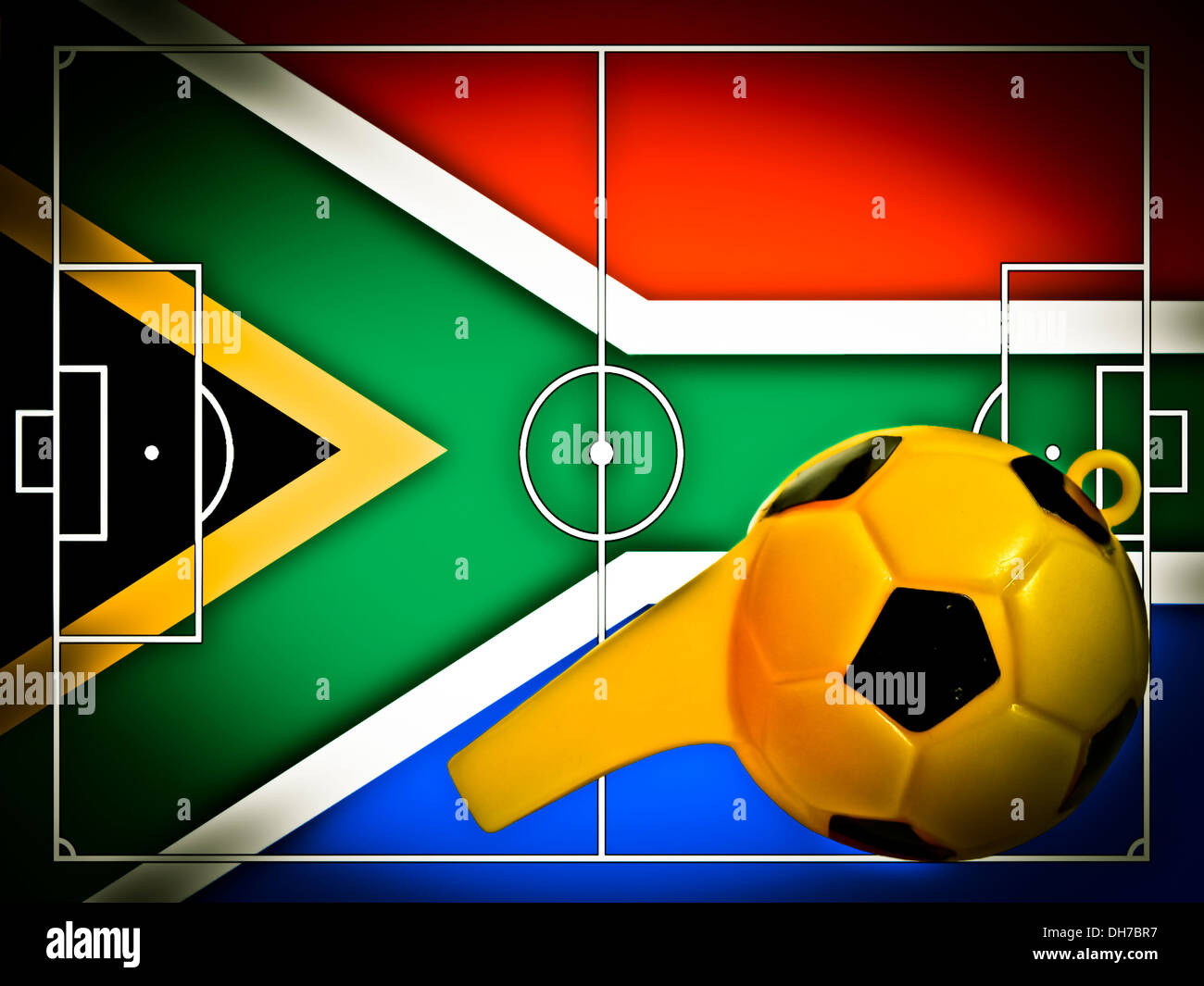 Soccer field south africa flag illustration Stock Photo Alamy