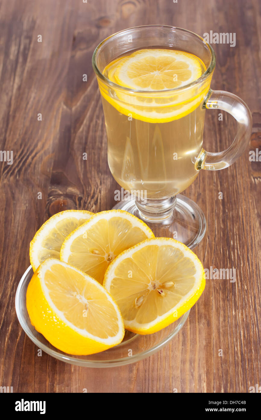 Hot lemon tea in glass Stock Photo Alamy