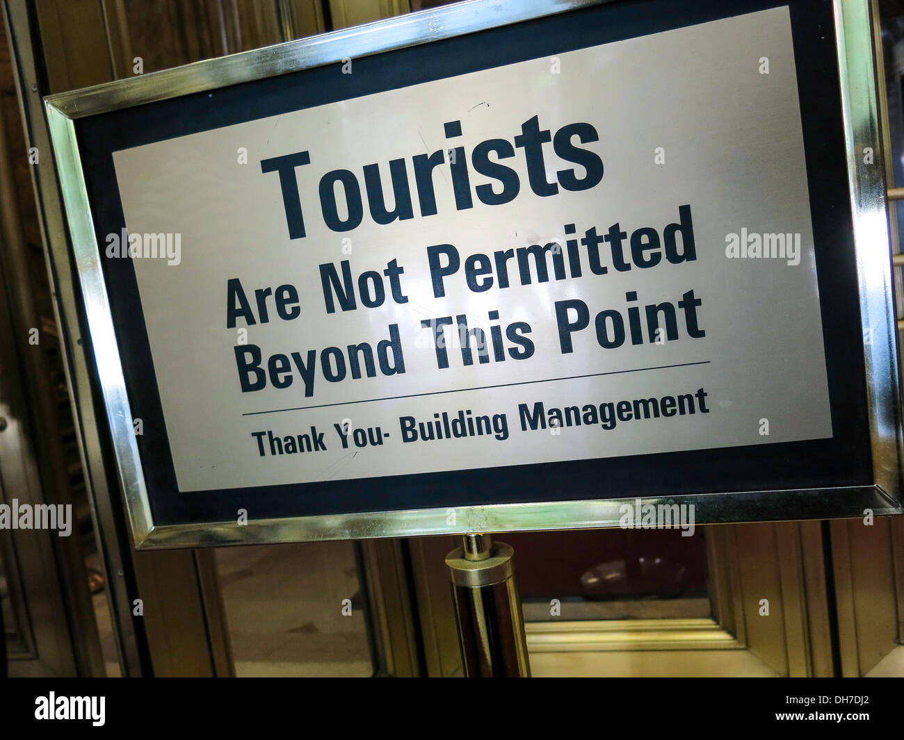 Tourists not Permitted Sign Stock Photo