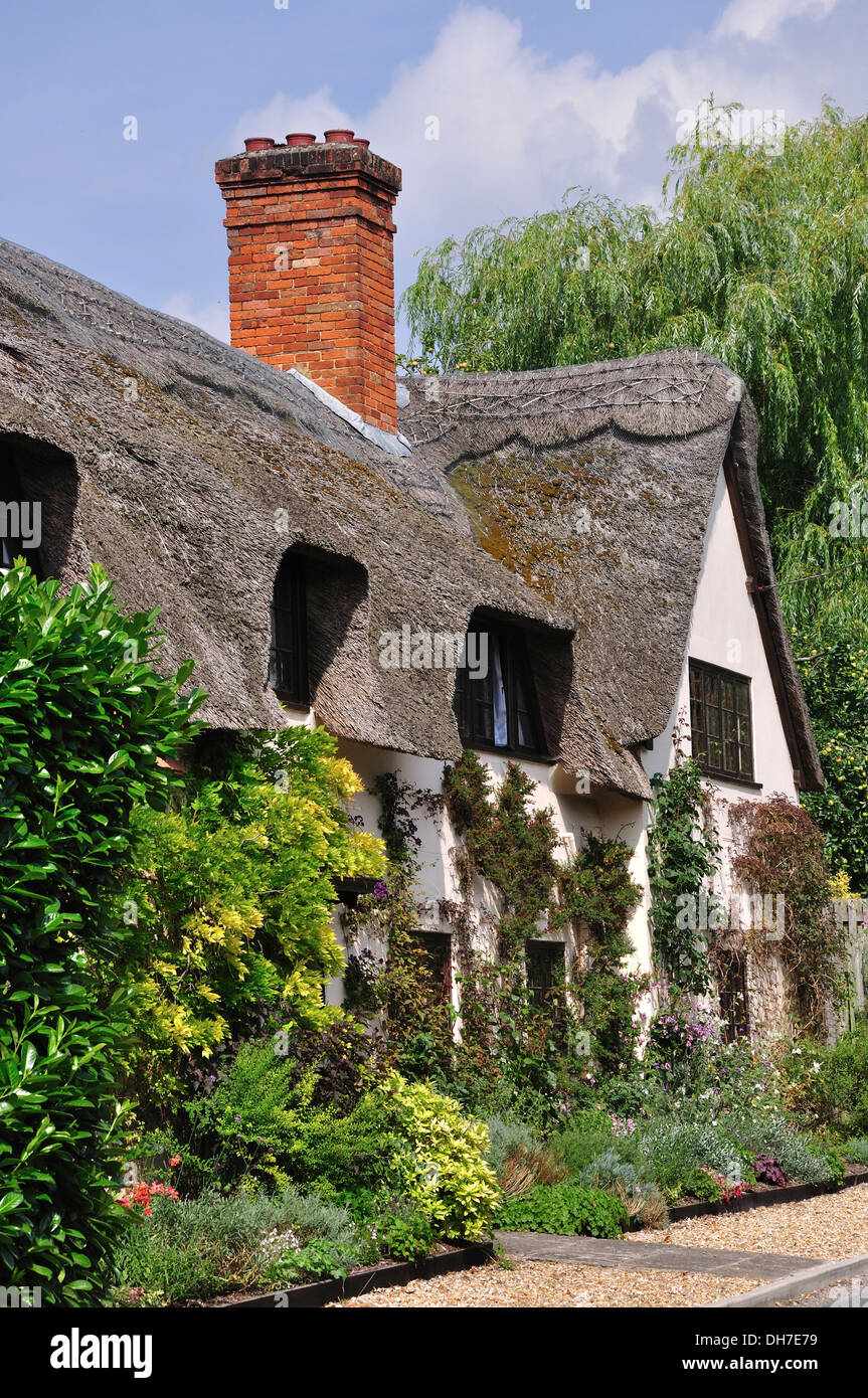 A view of a thatched cottage at Amesbury Wiltshire UK Stock Photo Alamy