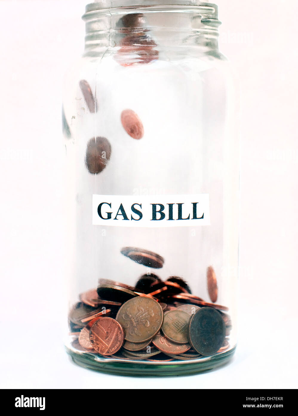 Illustration of saving up to pay gas bill, London Stock Photo Alamy