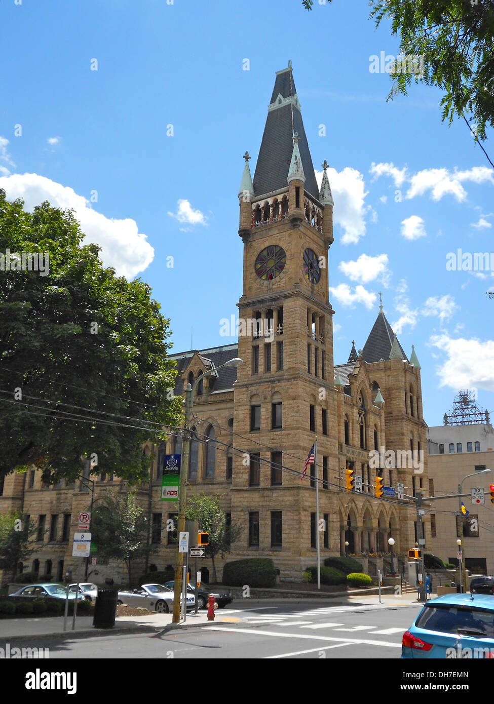 Municipal Building and Central Fire Station, 340, listed on the NRHP on September 11, 1981. At North Washington Avenue and 518 M Stock Photo